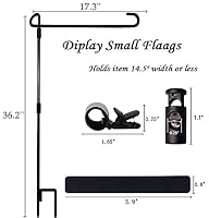 Garden Flag Stand-Holder-Pole with Flag Stopper and Clip Waterproof Powder-Coated Paint for House Flags,Decorative Yard Seasonal Flags — image 4