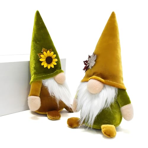 Sunflower Gnomes Plush Set of 2 Fall Gnomes for Tiered Tray Decor Fall Decorations for Home Fall Gnomes with Autumn Accents for Thanksgiving Table Decorations Fall Decor