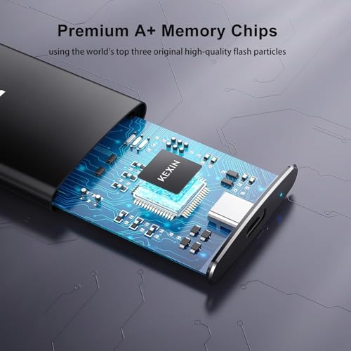 Image of KEXIN External SSD 256GB External Hard Drive USB C Portable SSD, Up to 500MB /s, USB 3.1 External Solid State Drive for PC Mac Android Game Console, Laptop, Xbox, PS4 and More