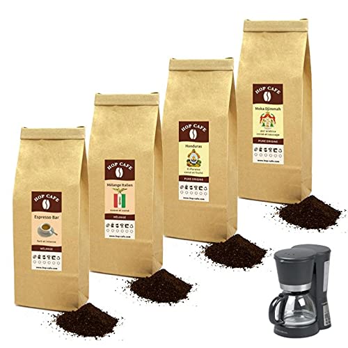 HOP CAFE - Offre Découverte Café Moulu Corsé - 4 x 125g - Filtre
