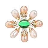 Broche de perlas de agua dulce a la, medalla Vintage, cortavientos de palacio, decoración, joyería de Coral de circonio