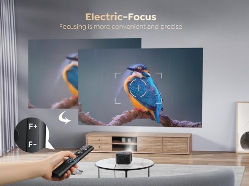 Image of WZATCO Eve | 720P Native Projector for Home | 1080P Full HD Support | Electronic Focus | Bluetooth 5.0 | 3500 lumens (350 ANSI) | 5W HiFi Speaker | 176 inch Screen | Compatible with 4K TV Stick. PC