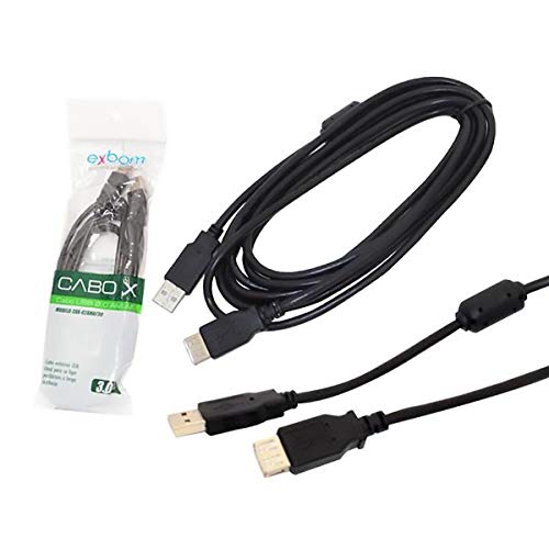 Cabo Extensor USB 2.0 AM+AF OD4.8 com Filtro Exbom CBX-U2AMAF30 Preto 3 metros