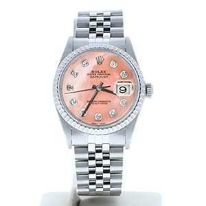 Rolex Mens Datejust 16030 Custom Pink Mother of Pearl Diamond Dial (Certified Preowned)