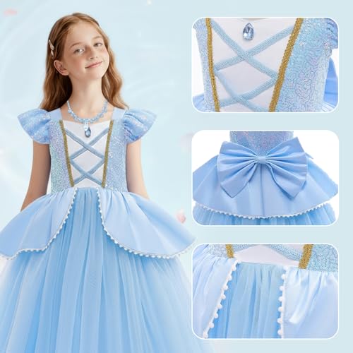 Disfraz de princesa azul para niñas miniatura 5