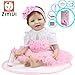 Produktbild ZIYIUI Süß Reborn Babypuppe Mädchen 22 Zoll 55 cm Weiche Silikon Vinyl Pinkes Kleid Wahres Leben Neugeborene Babyspielzeug Handgemachte Realistische Geschenke Geburtstag Reborn Doll