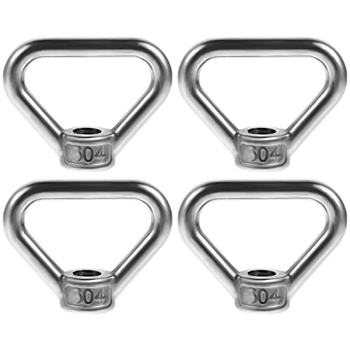 4pcs Eye Nut Heavy Duty Nut Stainless Steel Fastener Lifting Ring Nut Screw Fastener Stainless Steel Nut Female Thread Nut Threaded Nut Lifting Nut Triangle Shaped Nut