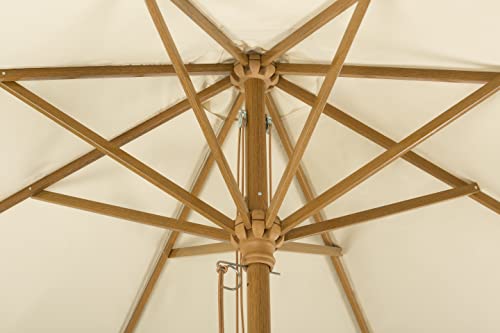 Sonnenschirm Holz Schneider Malaga 300 cm rund aus Aluminium und Stahl
