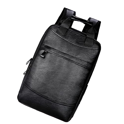 Ordinateur portable protégé en voyage avec ce sac à dos cuir PU noir homme