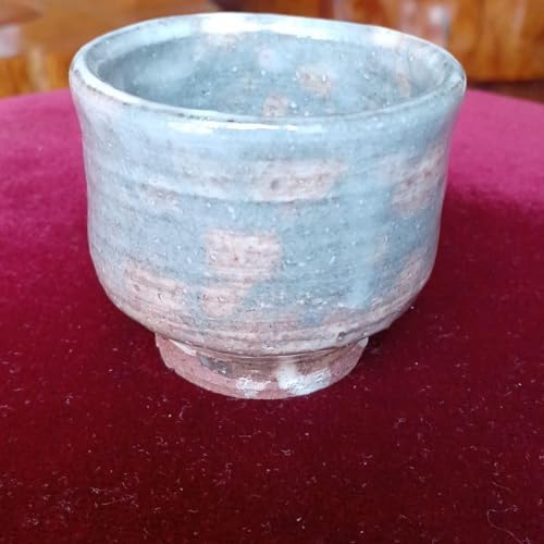 Miyajima-yaki Osunayaki guinomi sake cup with momiji (maple) motif, made with sacred sand from Itsukushima Shrine, Hiroshima