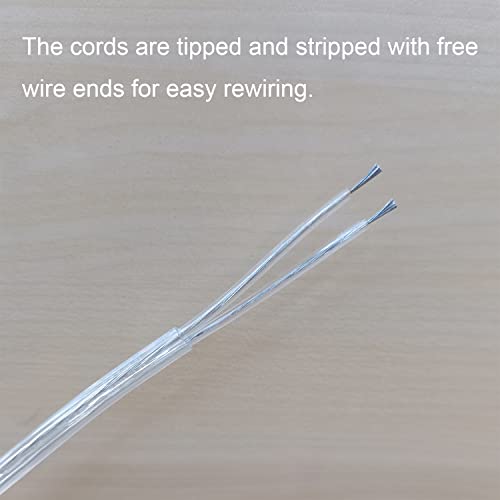 Stbtech Lamp Cord With Button Switch And Polarized Plug, Clear Extension Cord, 6 Foot, Spt-2,Give Heat Shrinkable Bushing- 2 Packs #TOP4