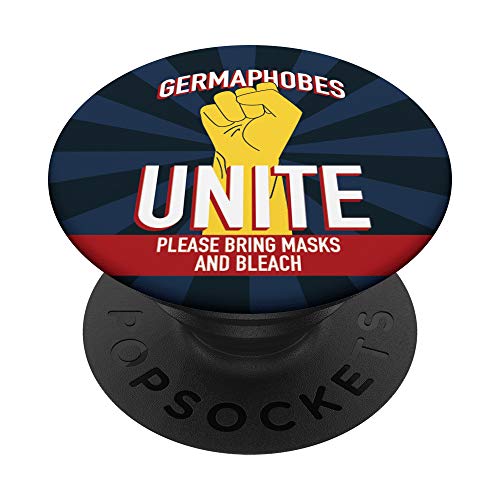 Germaphobe Gift Funny Union Solidarity - Emblema de guante de goma PopSockets PopGrip Intercambiable