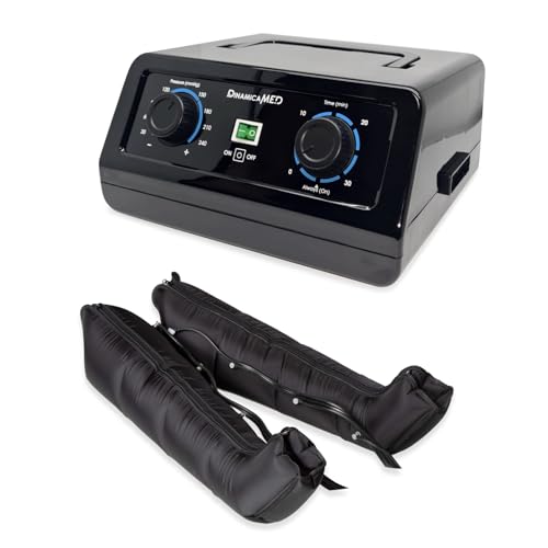 Dinamicamed ® Presoterapia Profesional para Casa Completo - Maquina Presoterapia Masaje Piernas 4 Cámaras de Aire con 2 Perneras XL