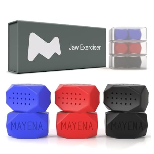 Jawline Exerciser for Men & Women – 3 Resistance Levels (6pcs) Silicone Jaw Exerciser Tablets– Powerful Jaw Trainer & Face Exerciser for Beginner, Intermediate & Advanced Users– Slims &Tones The Face