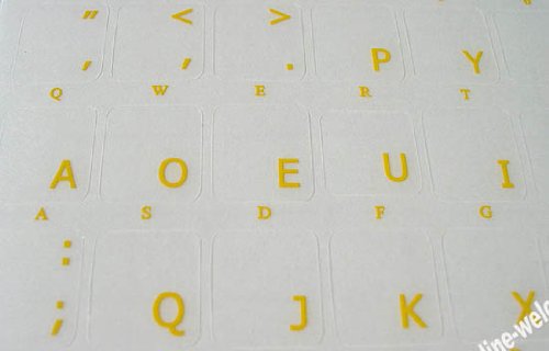 Dvorak simplifiée stickers clavier transparents pour PC portable - 4