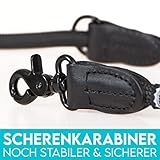 HUND IST KÖNIG Hundeleine verstellbar 2,3m | Robuste Hunde Leine mit Sicherheitskarabiner | Runde Führleine Hund mit Lederkappen | Leine Hund 3-Fach verstellbar für große Hunde
