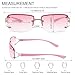 VANLINKER Rimless Frameless rectangular Sunglasses for Women Trendy Y2k Early 2000s Fashion Shades Pink