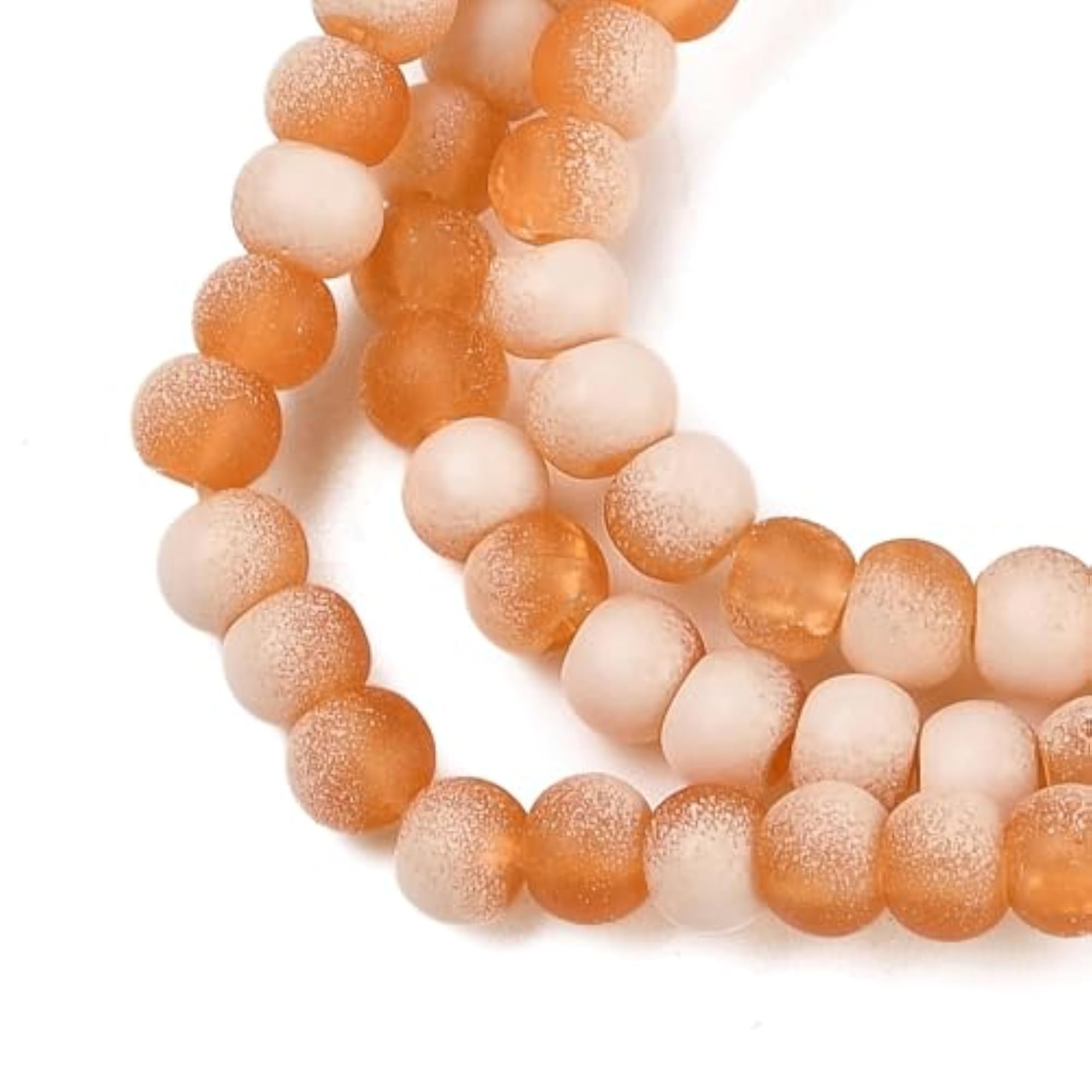 50pcs Matte Gradient Color Glass Frosted Crystal Beads