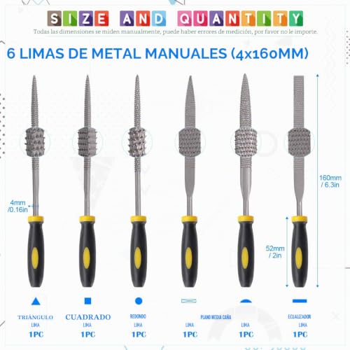 Miniatura 3 de Glarks Juego De 12 Escofinas De Madera Surtidas Que Incluye Cepillo Y Caja De Almacenamiento Con 4 Papeles De Lija Para Fijar Joyeros, Tallados De Madera De Diamante, Manualidades