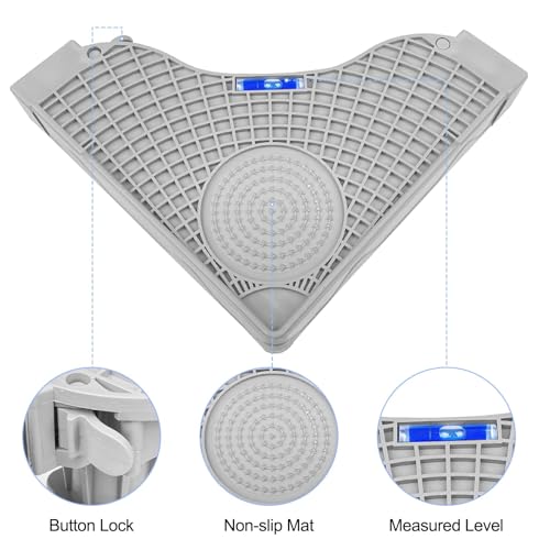 Fousenuk Wasmachine-onderstel, verstelbare wasmachinesokkel met 8 poten en 4 wielen, wasmachinesokkel berenbelasting 300 kg, platform voor koelkast, droger en vriezer - Afbeelding 5