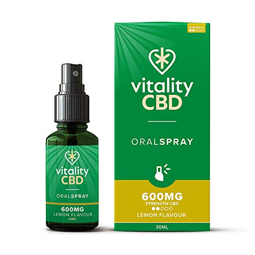 Vitality CBD Oral Spray in MCT Oil, 600 mg, Lemon, 30 ml, NO THC