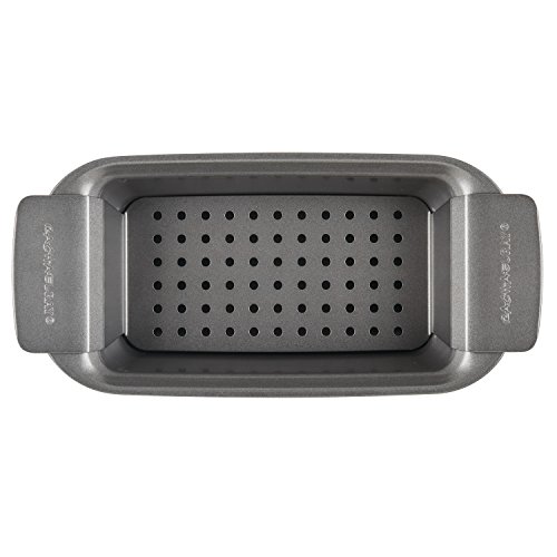 Rachael Ray Bakeware Meatloaf/Nonstick Baking Loaf Pan With Insert, 9 Inch X 5 Inch, Gray #TOP5