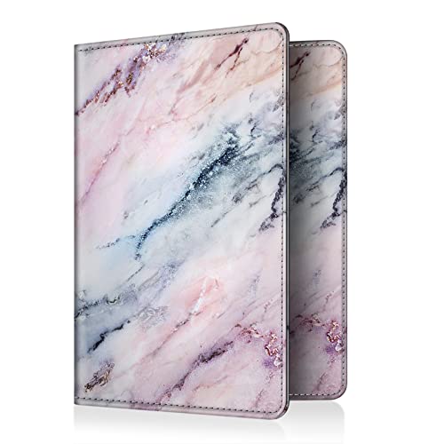 FINTIE Passport Holder, Slim Travel Wallet RFID Blocking Card Case Cover Passport Cover Protector Essentials with Credit Card Slots for Women/Men, Marble Pink, Classic