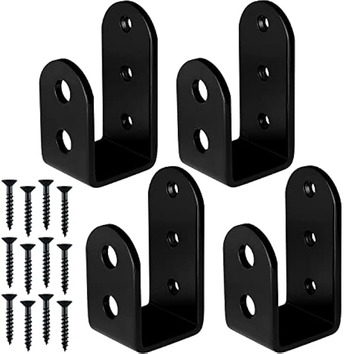 CABASAA 2x4 Door Barricade Brackets, Heavy Duty Open Bar Security Holder Bracket, Stopper Fits Boards Lumber, Jammer and Tool Hanger for Your Home, Barn, Shed, Garage (4 PCS)