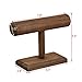 Ikee Design Antique Wooden Display Jewelry Accessory Stand, Bracelet Scrunchie Holder Display for Store, Showcase and Home, Brown Color, 7.9 W x 2.9 D x 5.5 H in