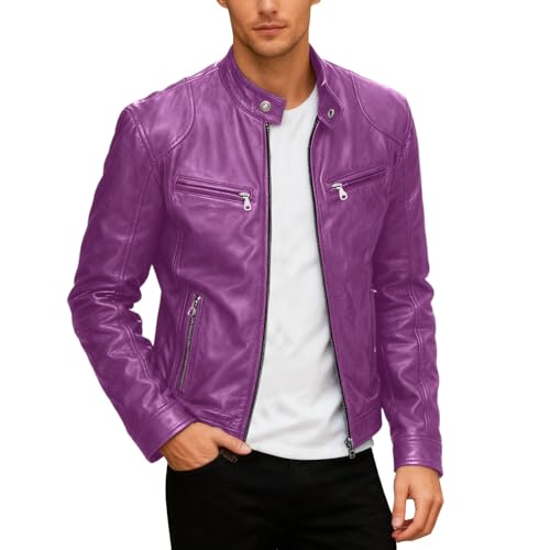 Chaqueta de motorista hombre para evitar el frío con cuello alto estilo punk duradero