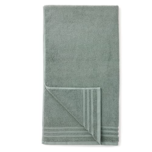 Amazon Basics Cotton Bath Towel Set, Made With 30% Recycled Cotton Content - 6-Piece, Green #TOP1