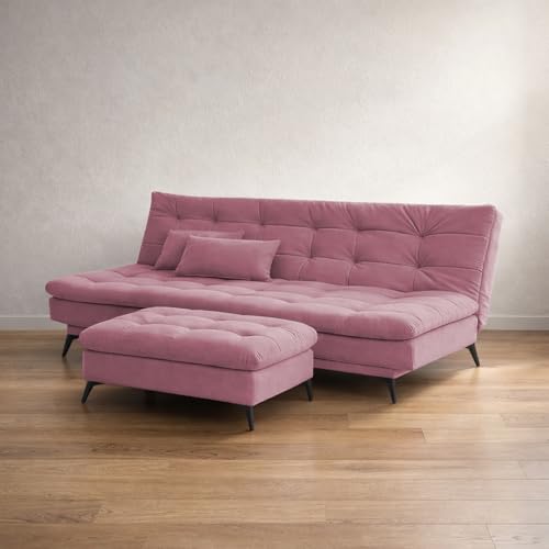 Image of Krancy Solid Wood 3 Seater Sofa Cum Bed with Ottomon | Convertible Wooden Couch for Living Room, Home & Office | Modern Designer Furniture | 1 Year Warranty | Move Color