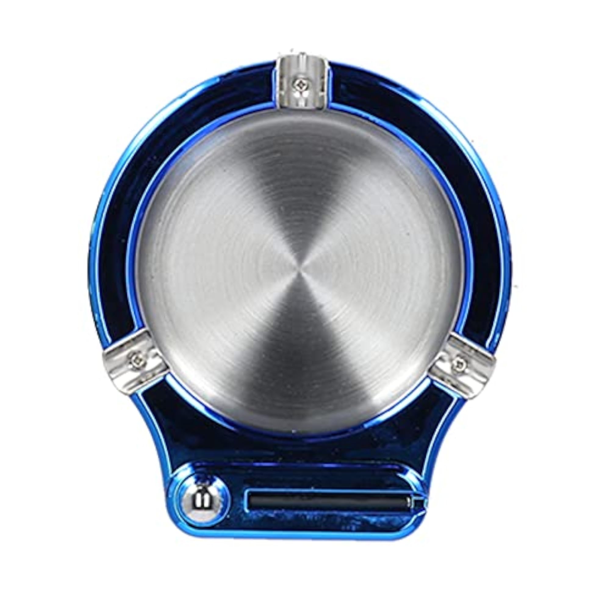 Durable Lighter Ashtray with 3 Slots, Blue