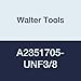 Walter Tools A2351705-UNF3/8 Paradur HSS Machine Tap, TIN Finish, 0.381" Shank Diameter, 0.748" Cutting Length, 2-15/16" Overall Length, 3/8-24 Size