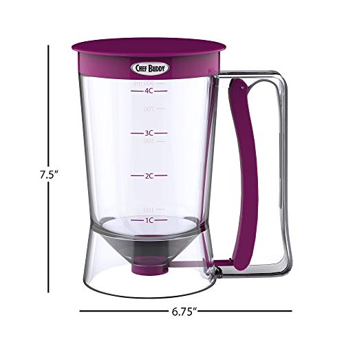 Chef Buddy Batter Dispenser, 4-Cup, Purple, Durable Plastic #TOP1