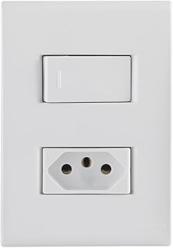 Conjunto Interruptor e Tomada Tramontina Liz 4x2 Branco