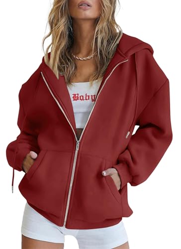 Image of PRETTYGARDEN Women's 2026 Spring Zip Up Y2K Hoodies Casual Long Sleeve Sweatshirts Fall Winter Track Jackets with Pockets