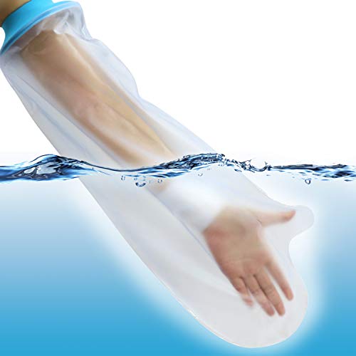 [Mejorado] Protector de cubierta de herida de brazo impermeable para adultos, fundas de manga para manos rotas, protector de vendaje reutilizable...