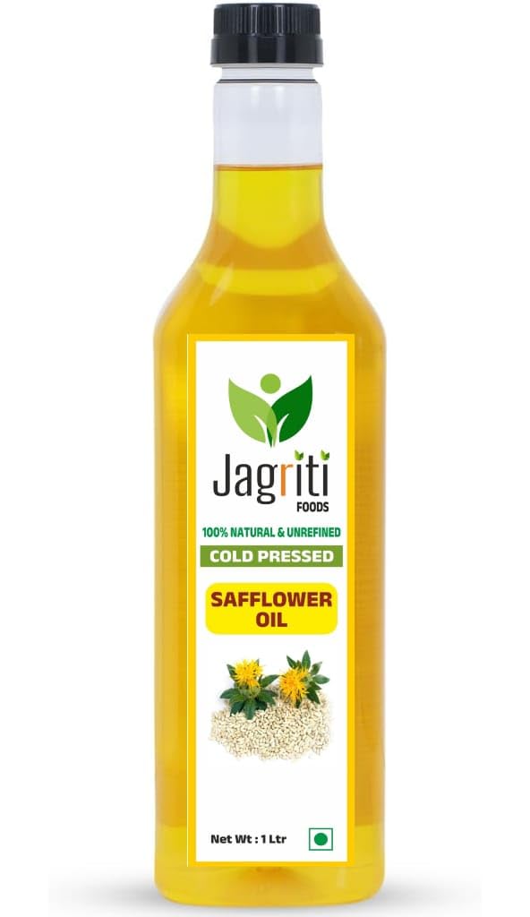 Jagriti Foods Pure & Unrefined Cold Pressed Safflower Oil,Kolhu/Kacchi Ghani/Mara Chekku/Ganuga,Naturally Cholesterol Free,1L,Safflower Oil, Rich Aroma & Flavour Of Safflower Seeds (B0DBQ6X7TG) Amazon Price History, Amazon Price Tracker
