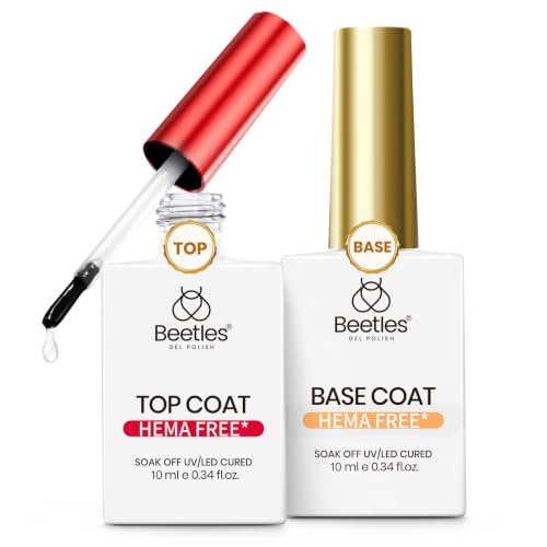 Beetles Gel Base and Top Coat Set HEMA & TPO Free No Wipe Top Coat