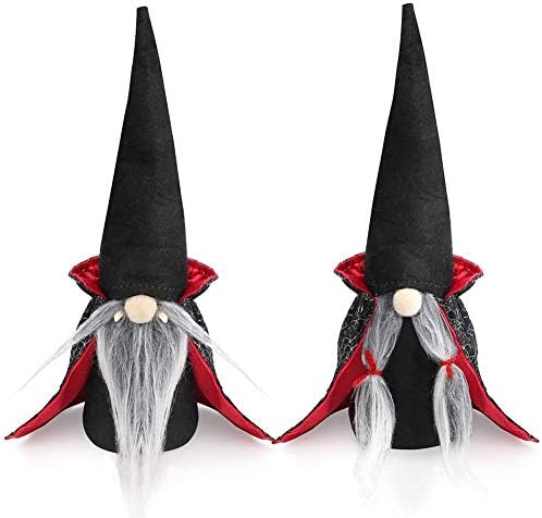 Katigan Halloween Gnomes Plush Decor,Black Witch Cloak Hat Halloween Table Decorations Gifts