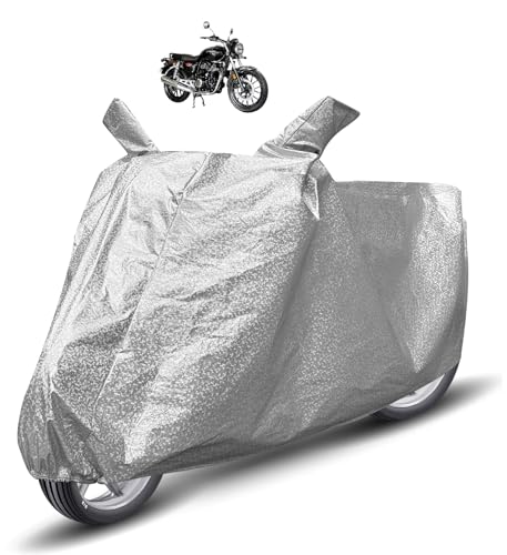 Image of Auto Hub Waterproof Bike Cover Compatible with Hness CB350 Dustproof, UV Protection Two Wheeler Bike CB350 Cover - Metallic Silver
