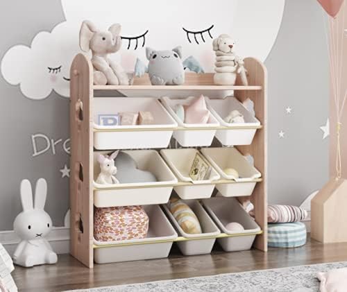 天然木 オモチャ収納 幅 大容量 ラック おもちゃ箱 おしゃれ ワイドタイプ組立カンタン 絵本棚 おもちゃ 収納 絵本 本棚 ファッション通販