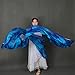 WXHVLTT Belly Dance Silk Veil Fans, Women Real Silk Belly Dance Fan Veil, Silk Fans for Dancing Long Tie-Dyed Dance Fans 1.8 Meter/ 5.91 Ft(Blue)