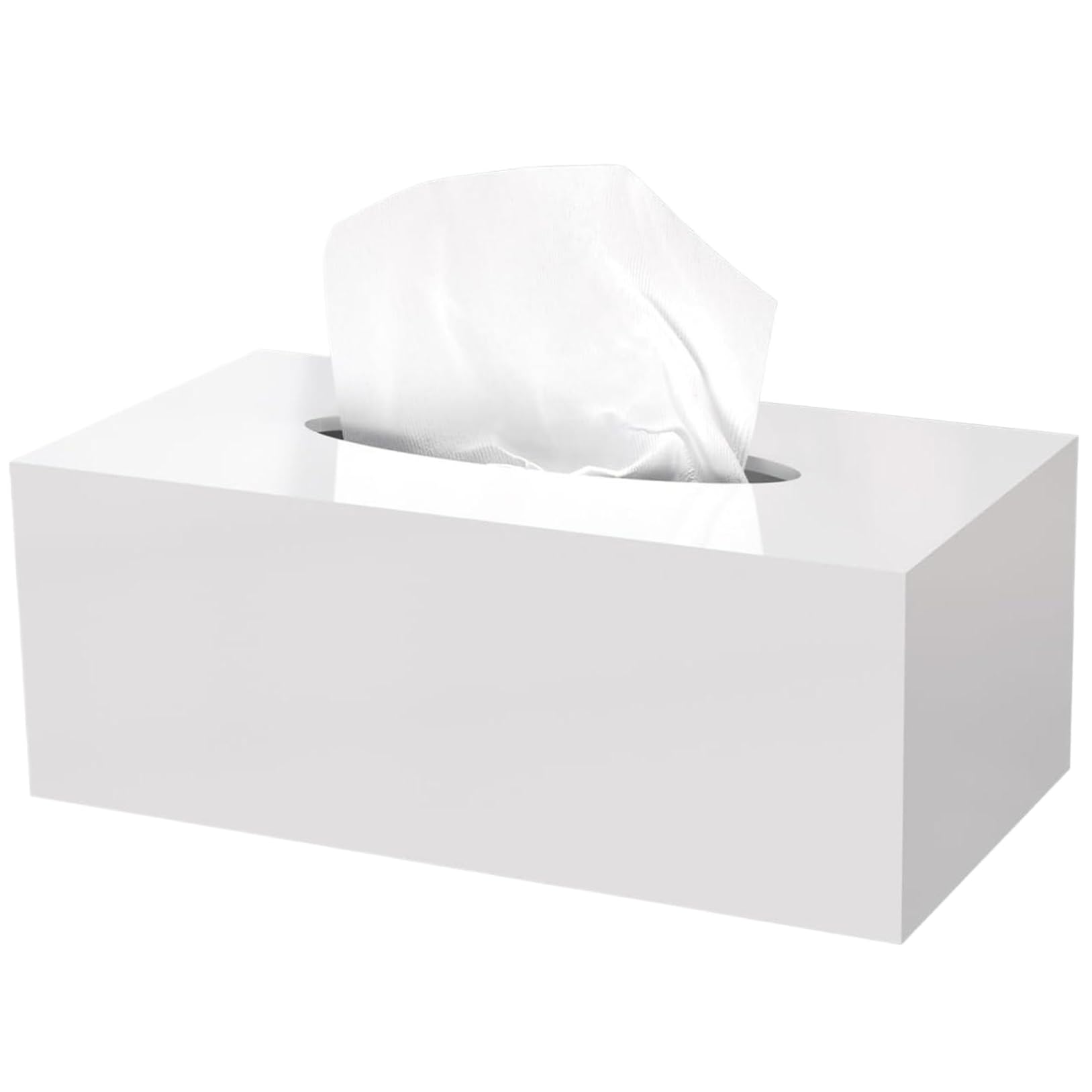Tissue Box Cover Rectangle Large Capacity Lightweight Acrylic Tissue Box Cover with Openable Bottom White Minimalist Tissue Box Holder for Home Hotel Restaurant Tissue Holder Tissue Box Tissue Box Cov