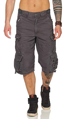 Short 3/4 homme Jet Lag 007B en indigo et bleu jeans avec poches cargo
