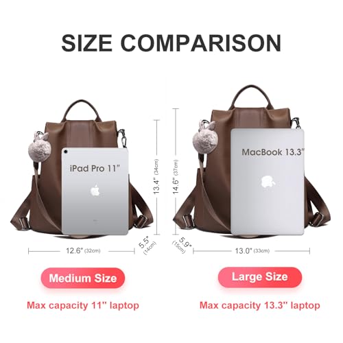 Image of CHARMORE Women Backpack Purse Waterproof Nylon Anti-theft Rucksack Shoulder Bags