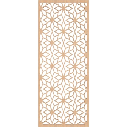 Image of 9 3 /8 inchW x 24 3 /8 inchH x 1 /4 inchT Lake Decorative Fretwork Wood Wall Panels, Hickory