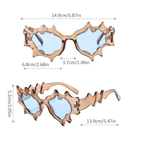 Futuristic Girls Irregular Frame Glasses Teenagers Hiphops Trend Nightclub Party for Adult Teens3