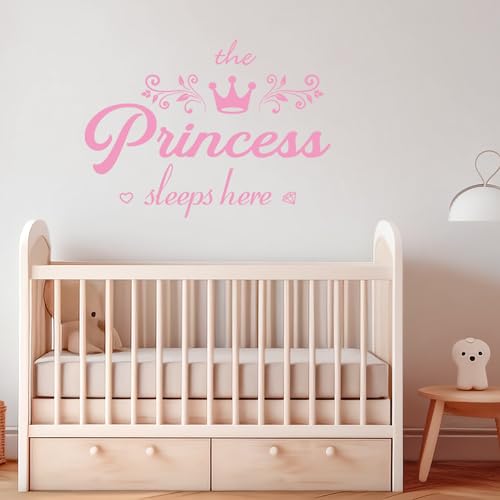 Vinilo decorativo corona de princesa rosa para pared miniatura 4